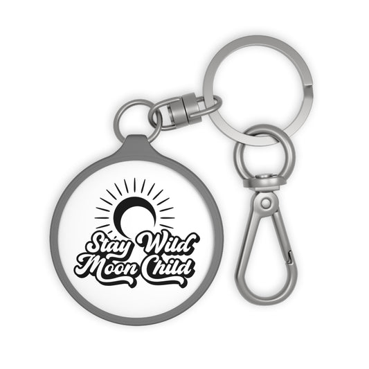 STAY WILD MOON CHILD - SONNE MOND • Edler Luxus Schlüsselanhänger mit Karabiner für Frauen & Männer