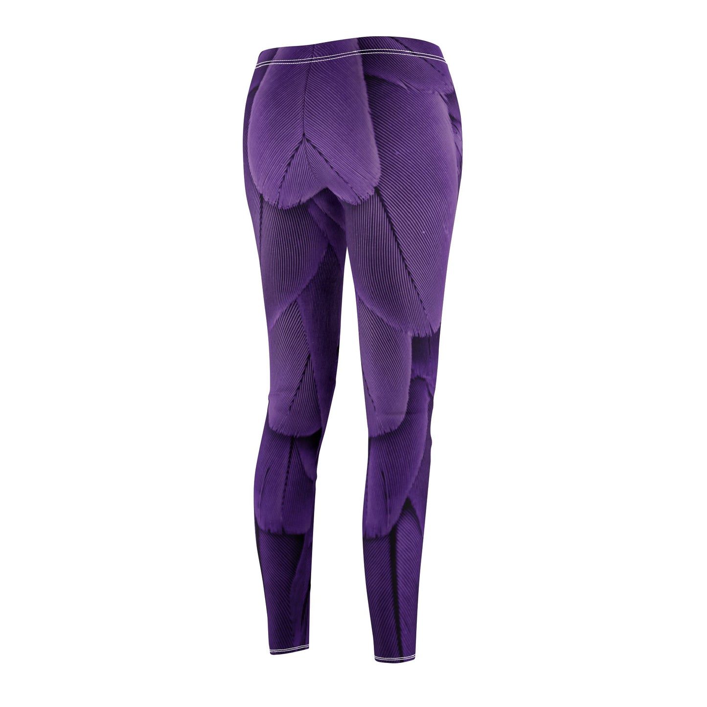 LILA VOGELFEDERN ANIMAL PRINT • Extravagant Außergewöhnlich • Damen Leggins Bunt • Beste Leggings für Sport & Freizeit