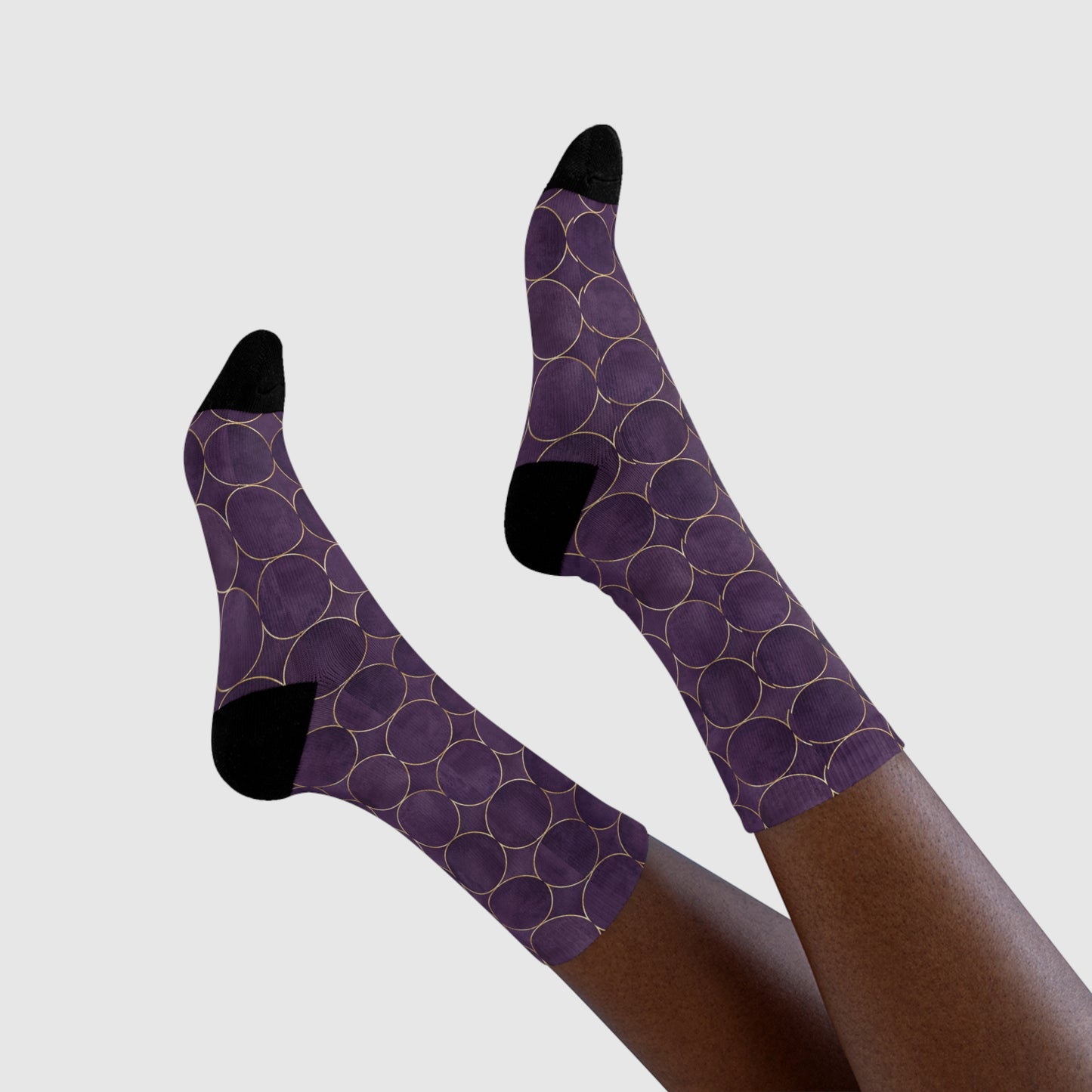 ELEGANTE SOCKEN LILA VIOLET MIT KREISMUSTER • HAPPY SOCKS Crew Socken mit Motiv
