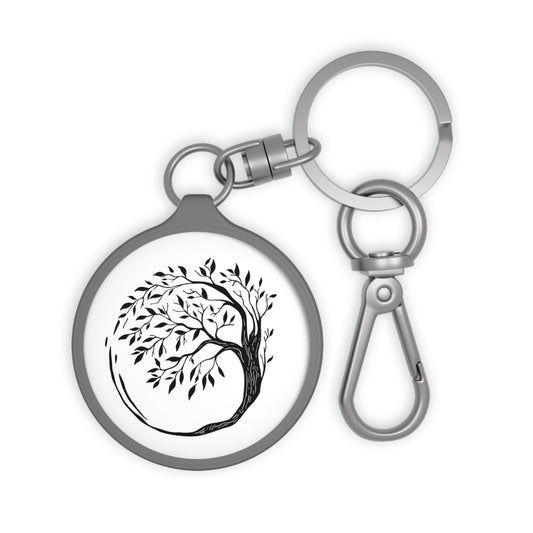 BAUM ZEICHNUNG • Edler Luxus Schlüsselanhänger mit Karabiner für Frauen & Männer