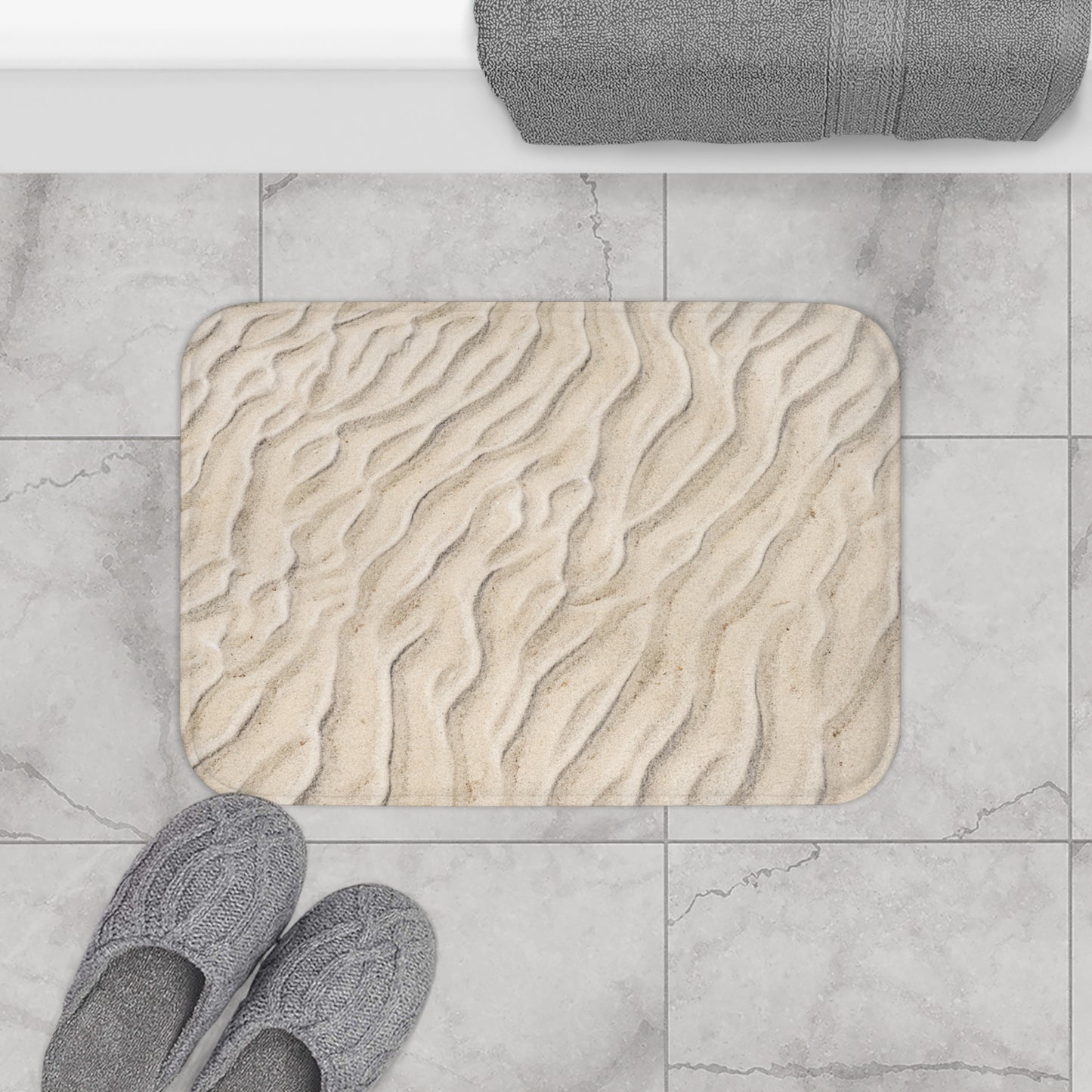 SANDSTRAND WELLEN MEER Optische Illusion • Badvorleger / Fussmatte / Badteppich EXTRA Weich • 43 x 61 cm & 53 x 86 cm
