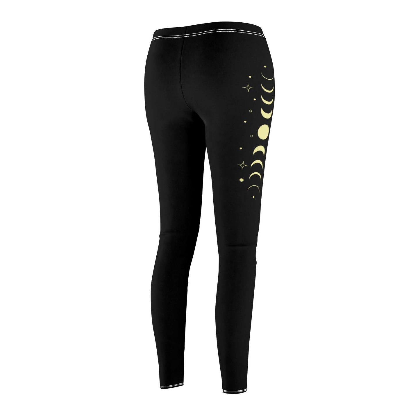 MONDPHASEN STERNENHIMMEL MOND • BOHO STYLE - Hippie Damen Leggins Sternenhimmel Schwarz • Beste Leggings für Sport & Freizeit