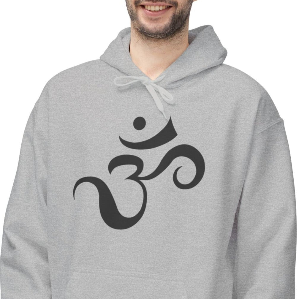 OM SYMBOL OHM ZEICHNUNG SANSKRIT BUDHHISMUS HINDUISMUS MANTRA • Fleece Hoodie für Damen & Herren • Baumwolle 🌿