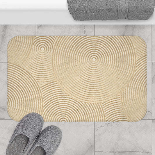 ZEN GARTEN - OPTISCHE ILLUSION STRAND • Badvorleger / Fussmatte / Badteppich EXTRA Weich • 43 x 61 cm & 53 x 86 cm