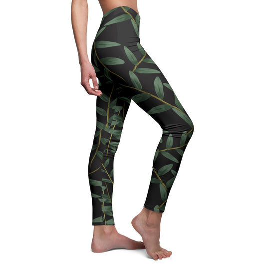 PFLANZENMOTIV DSCHUNGEL BLÄTTER Naturliebhaberin Gärtnerin • Damen-Leggings mit Print Aufdruck • Beste Leggings für Sport & Alltag