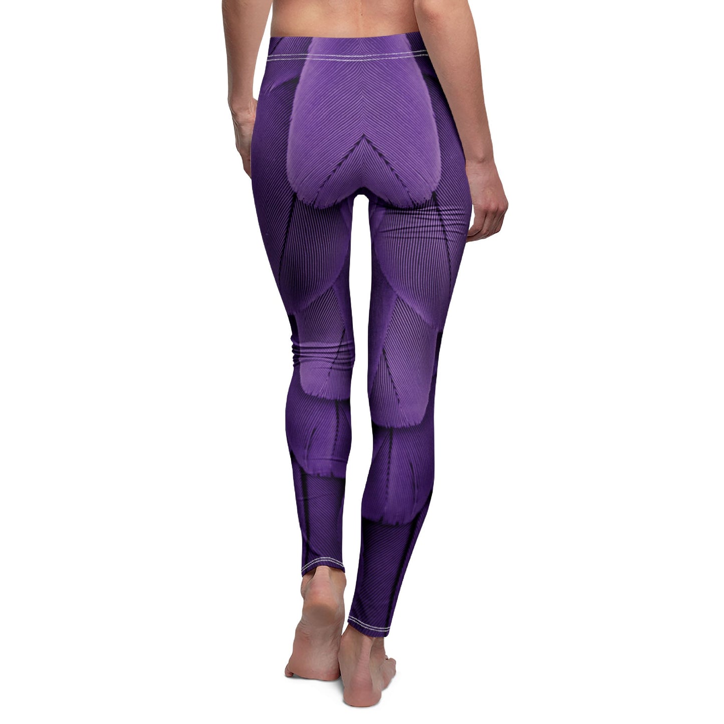 LILA VOGELFEDERN ANIMAL PRINT • Extravagant Außergewöhnlich • Damen Leggins Bunt • Beste Leggings für Sport & Freizeit