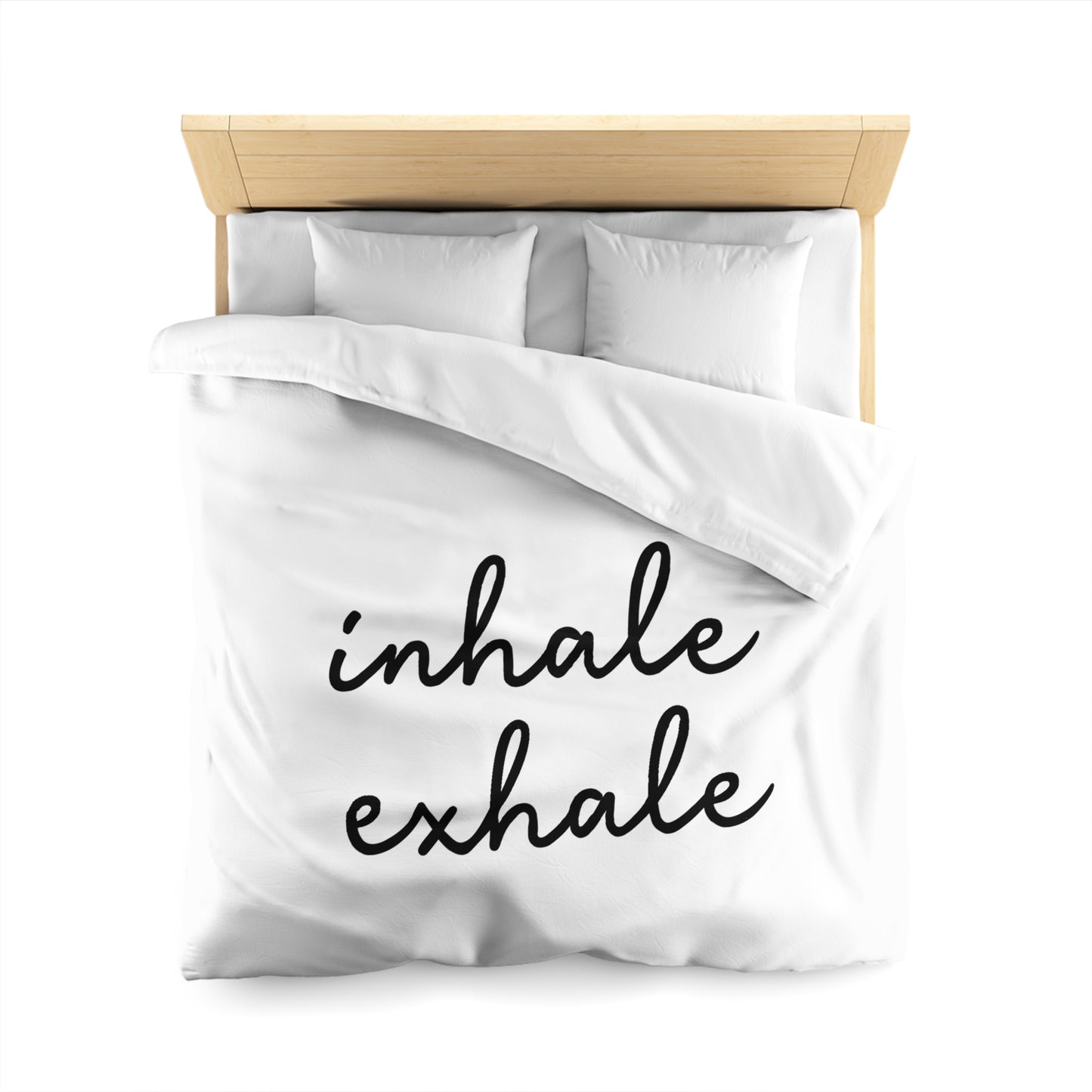 INHALE EXHALE - YOGA SPRUCH MEDITATION • Luxus Fleece Kuschelweich Bettwäsche 200x200 cm &  220x240 cm