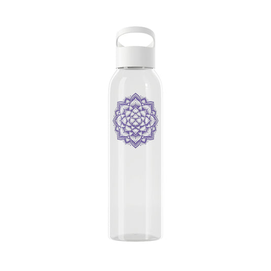 MANDALA BLUME FLORAL LILA VIOLET • Wasserflasche Sky 650 ml