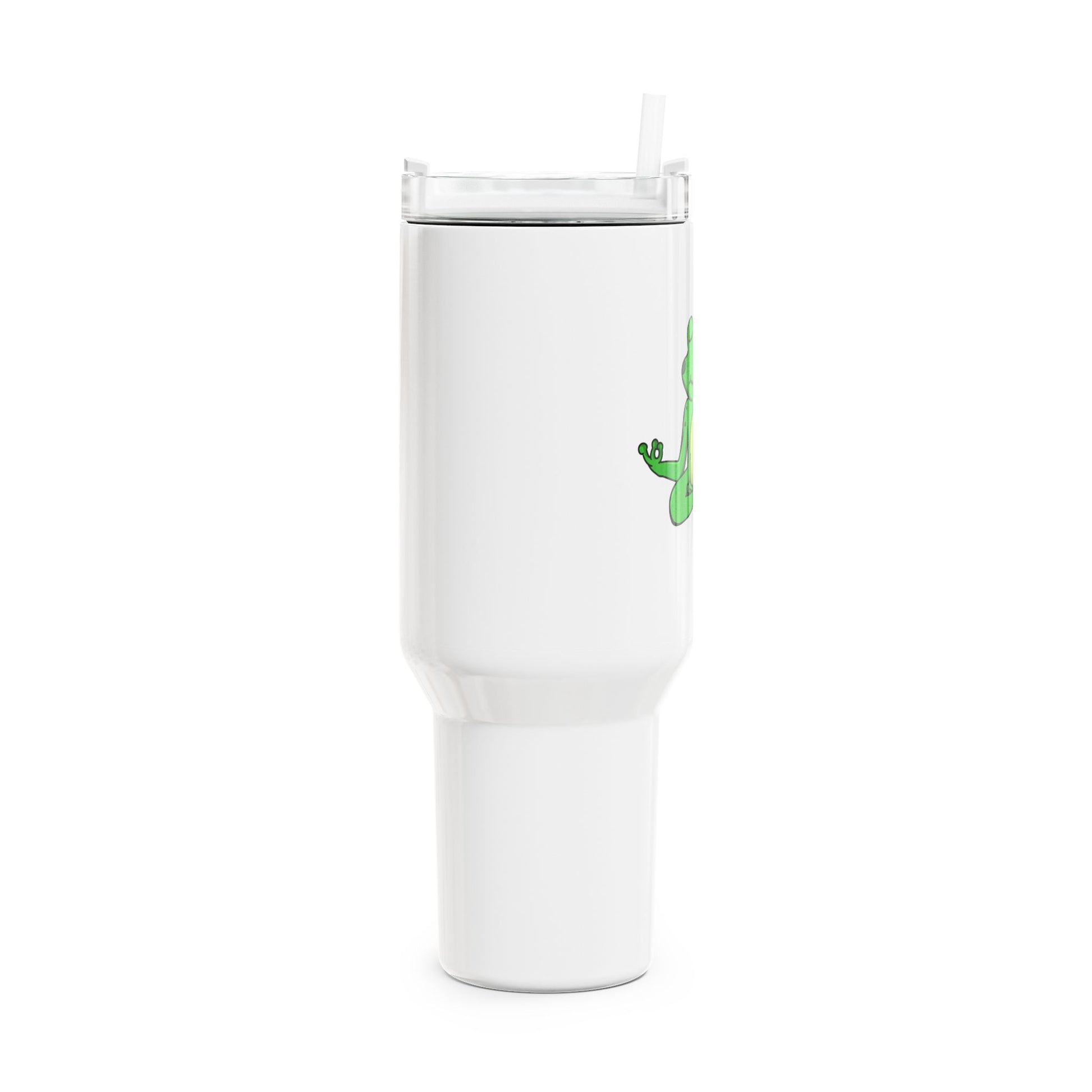FROSCH YOGA MEDITATION TIERYOGA • Tumbler mit Henkel & Strohhalm • XXL Reisebecher 1,2L - YOGA SANTA