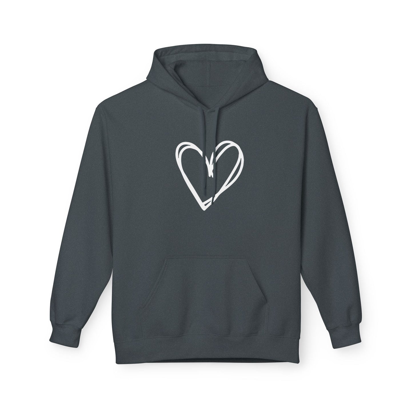 HERZ BILD HERZCHEN ZEICHNUNG NIEDLICH SÜß • Fleece Hoodie Kuschelweich für Damen & Herren • Baumwolle 🌿