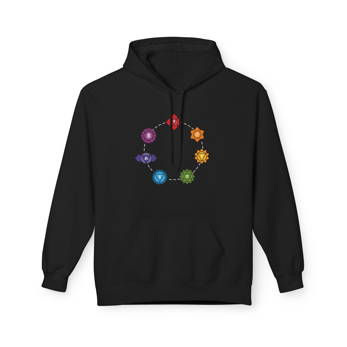 CHAKREN SYMBOLE in FLORALE BLUMEN • Spiritueller Hoodie für Meditation, für Damen & Herren • Baumwolle 🌿