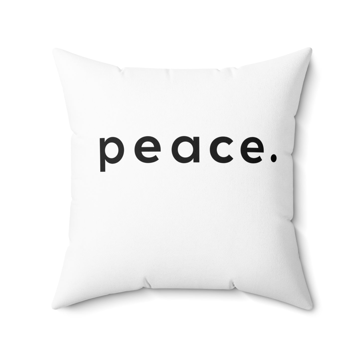 PEACE SCHRIFTZUG - FRIEDENSNACHRICHT • Deko Kissen mit Reißverschluss Quadratisch Weiss