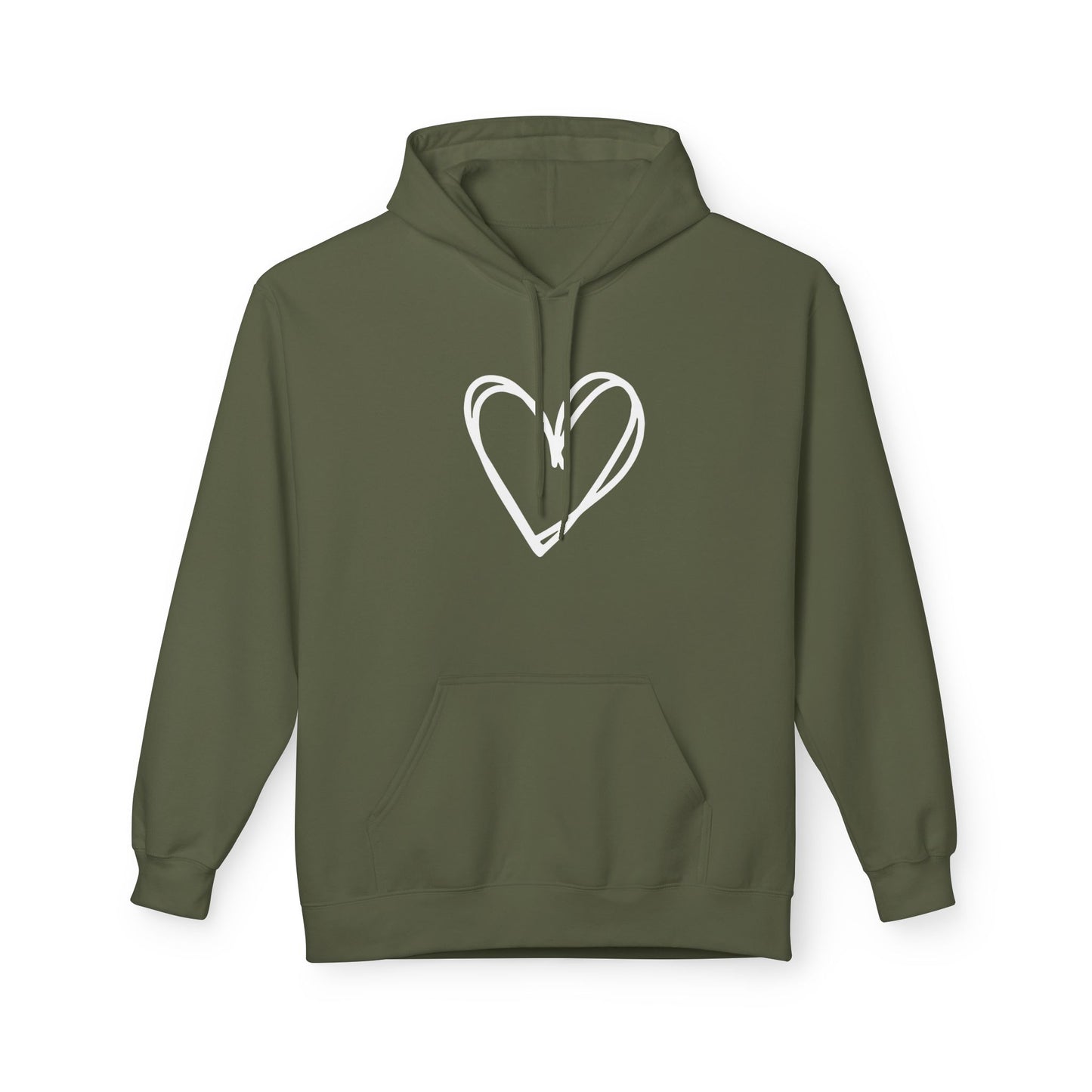 HERZ BILD HERZCHEN ZEICHNUNG NIEDLICH SÜß • Fleece Hoodie Kuschelweich für Damen & Herren • Baumwolle 🌿
