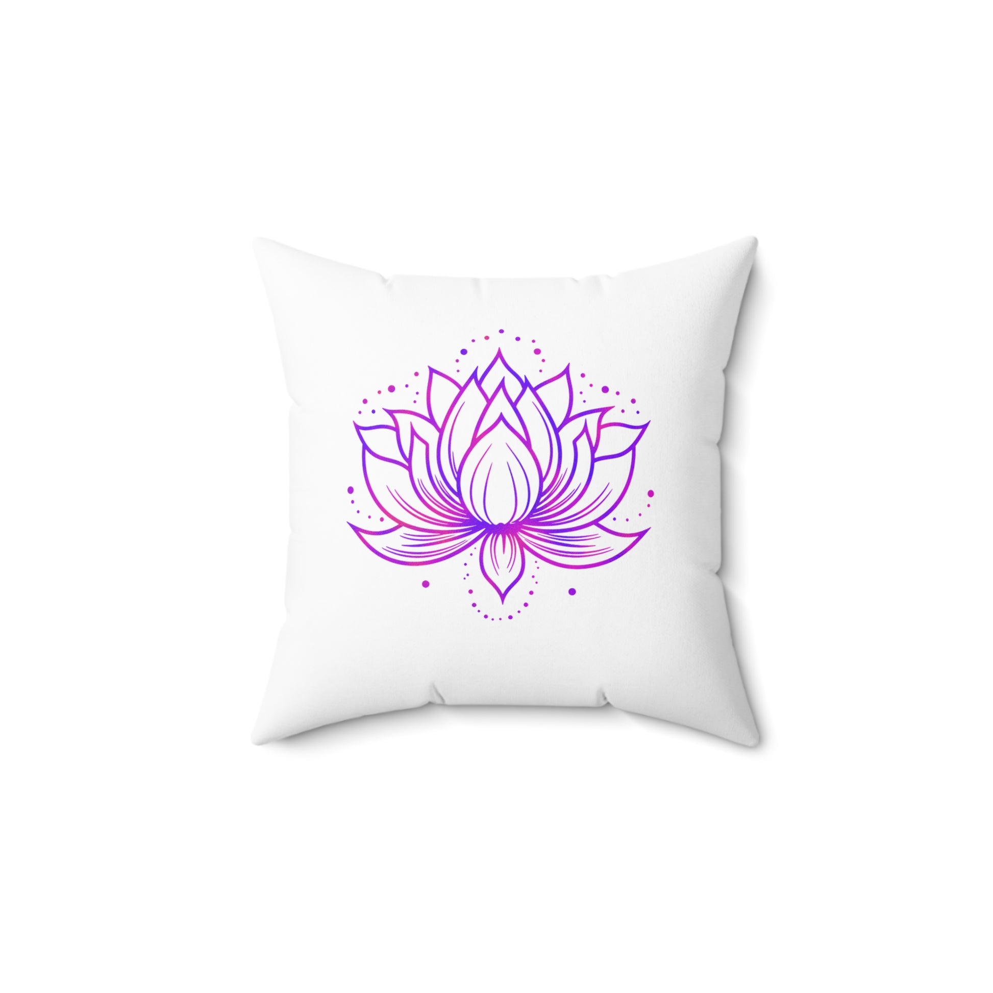 LOTUSBLÜTE PINK VIOLET LILA • Deko Kissen mit Reißverschluss Quadratisch Weiss - YOGA SANTA