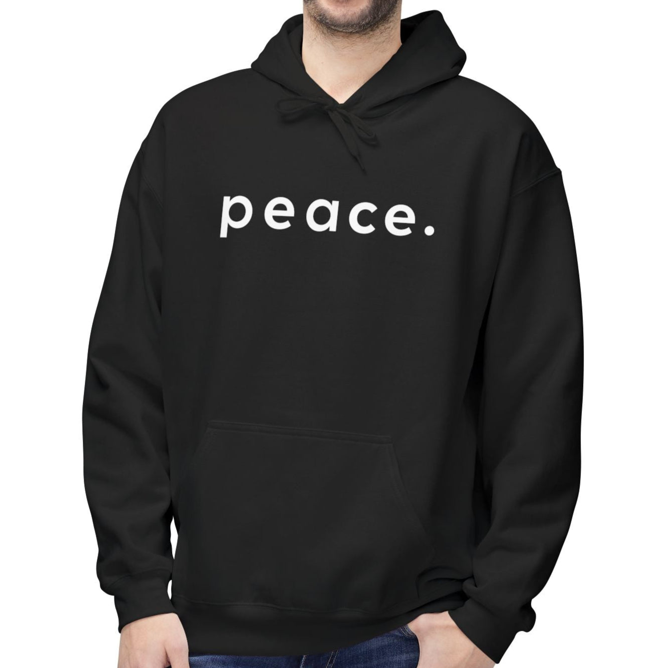 PEACE SCHRIFTZUG FRIEDENSBOTSCHAFT • BOHO Yoga Fitness Outfit • Kuschelweicher Hoodie für Damen & Herren • Baumwolle 🌿