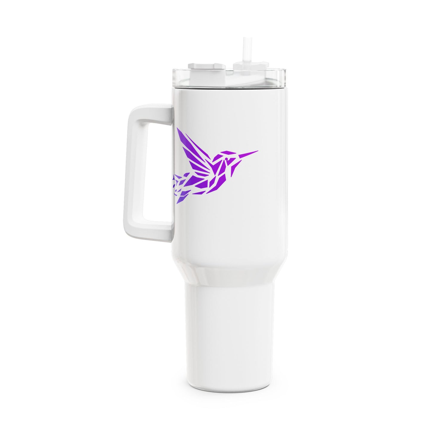 KOLIBRI COLIBRI VOGEL KLEIN SÜß NIEDLICH LILA VIOLET • Tumbler mit Henkel & Strohhalm • XXL Reisebecher 1,2L