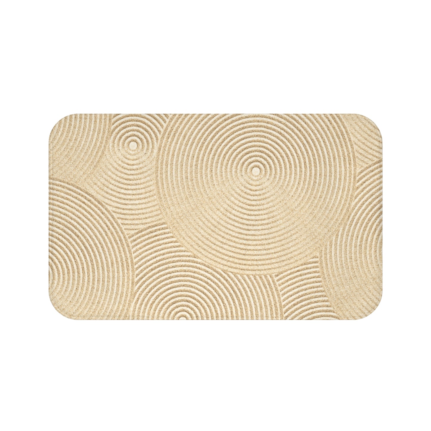 ZEN GARTEN - OPTISCHE ILLUSION STRAND • Badvorleger / Fussmatte / Badteppich EXTRA Weich • 43 x 61 cm & 53 x 86 cm
