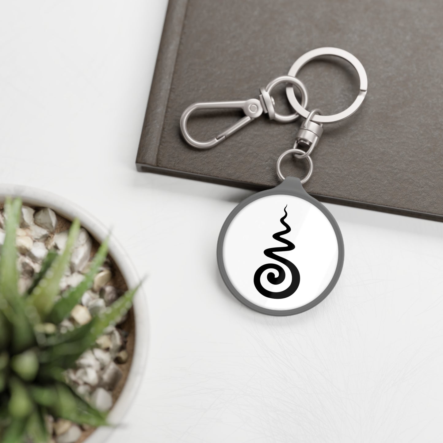 SPIRALE & ENDLOSER KNOTEN - BUDDHISMUS, HINDUISMUS - SPIRITUELLES SYMBOL • Edler Luxus Schlüsselanhänger mit Karabiner für Frauen & Männer