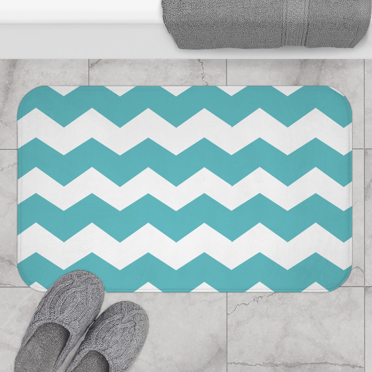 MEERES WELLEN MOTIV • Badvorleger / Fussmatte / Badteppich EXTRA Weich • 43 x 61 cm & 53 x 86 cm