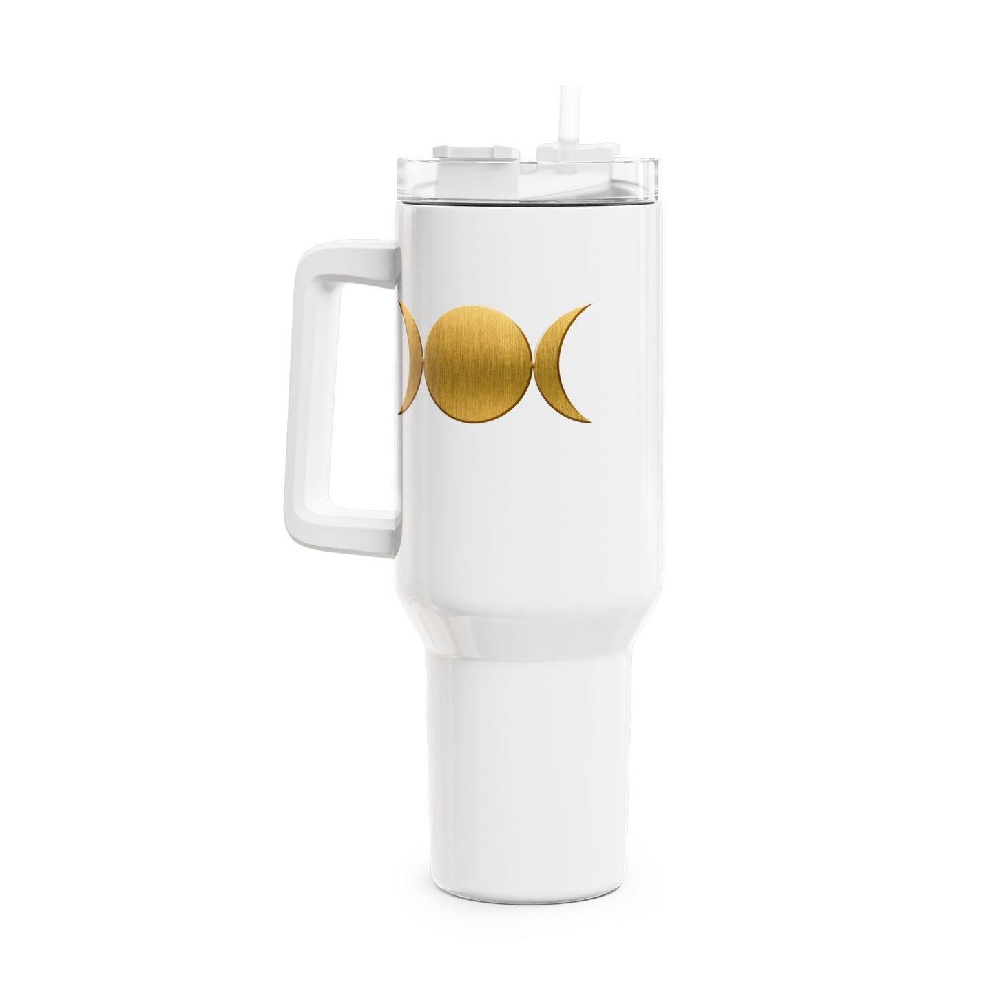 SONNE MOND - MONDPHASEN, MONDZYKLUS • Tumbler mit Henkel & Strohhalm • XXL Reisebecher 1,2L