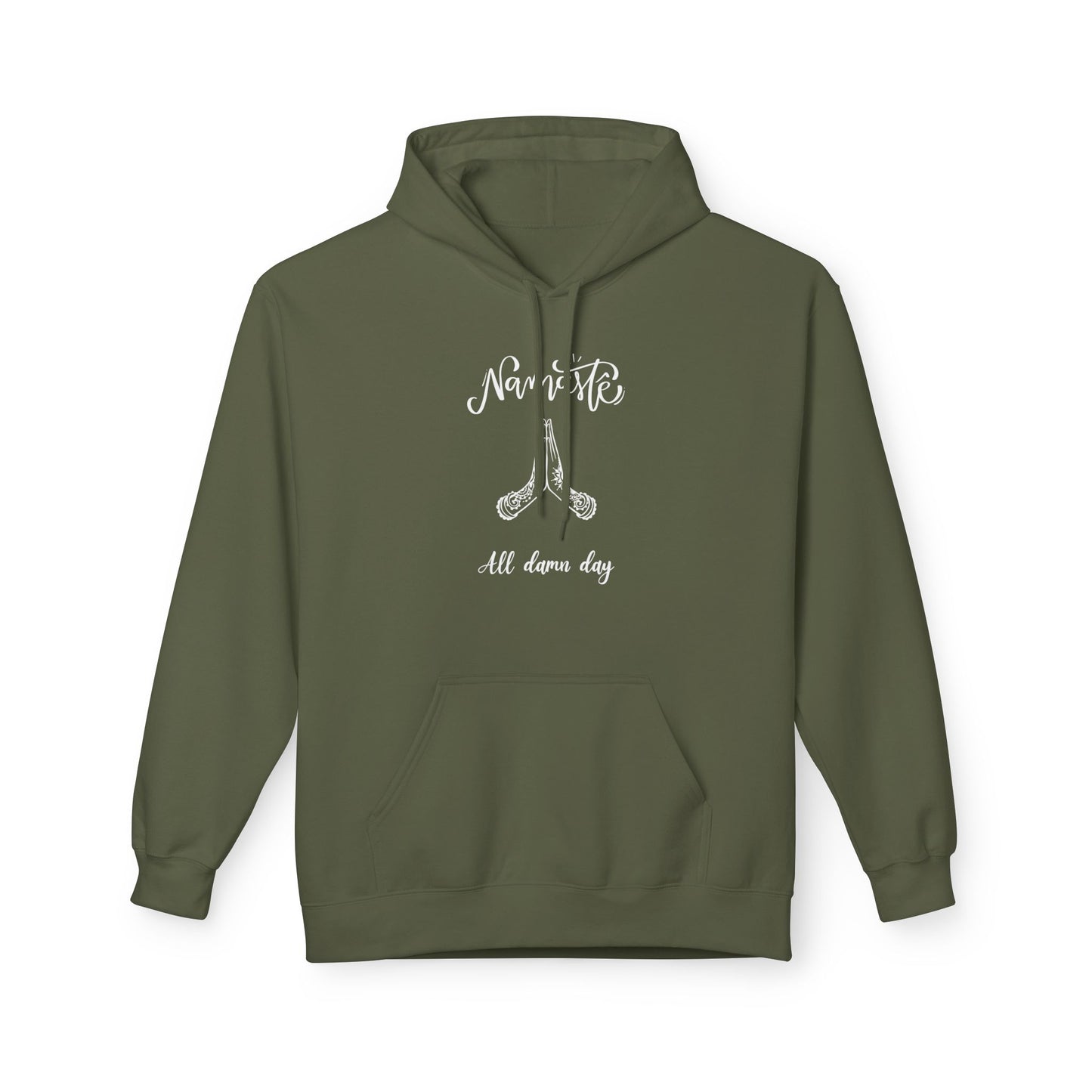 NAMASTE ALL DAMN DAY • Lustiger Yoga Spruch • Kuschelweicher Hoodie für Damen & Herren • Baumwolle 🌿