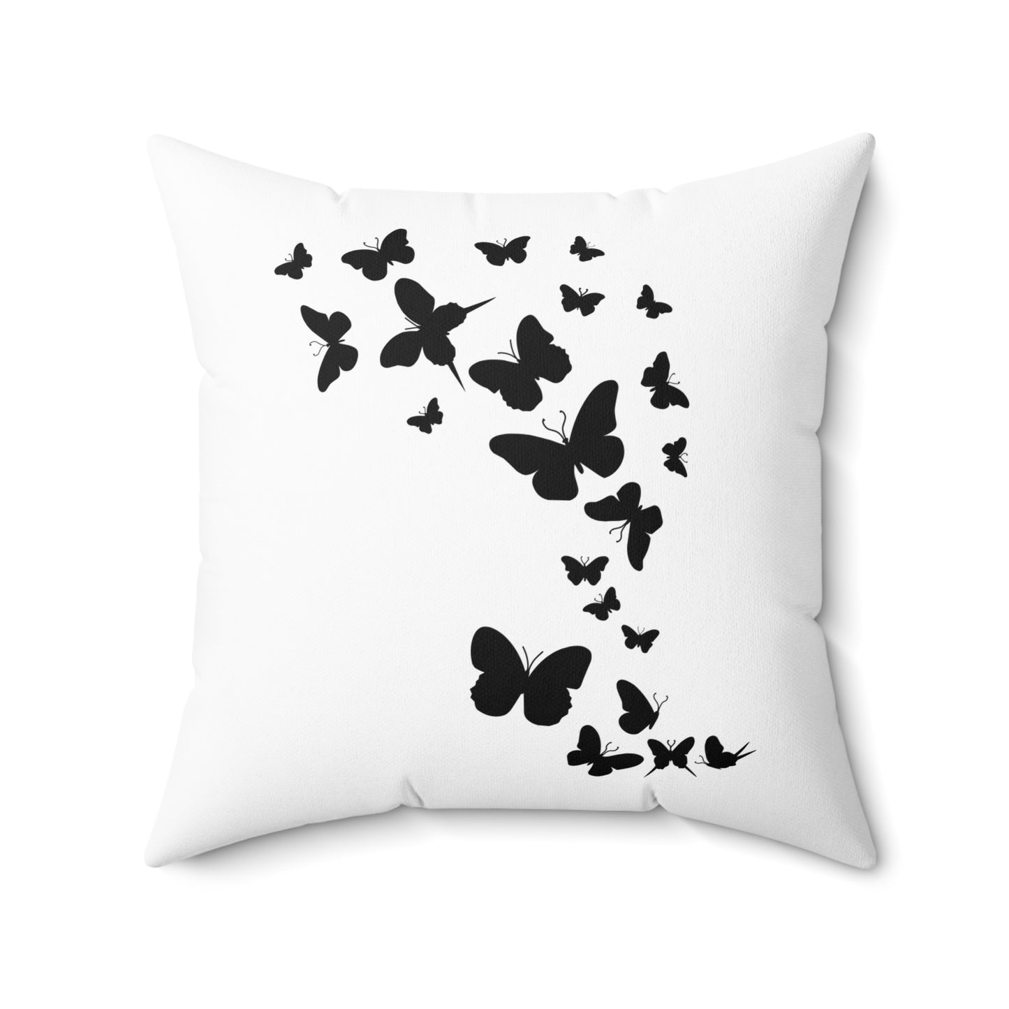 Schmetterlinge Muster • Deko Kissen mit Reißverschluss Quadratisch Weiss