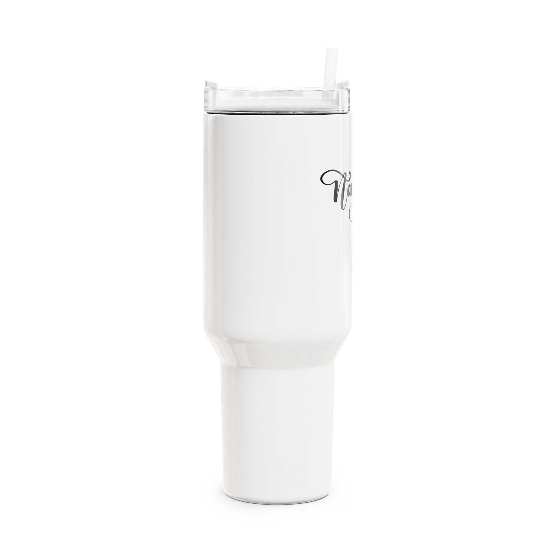 NAMASTE YOGA SPRUCH SCHÖN GESCHRIEBEN • Tumbler mit Henkel & Strohhalm • XXL Reisebecher 1,2L - YOGA SANTA