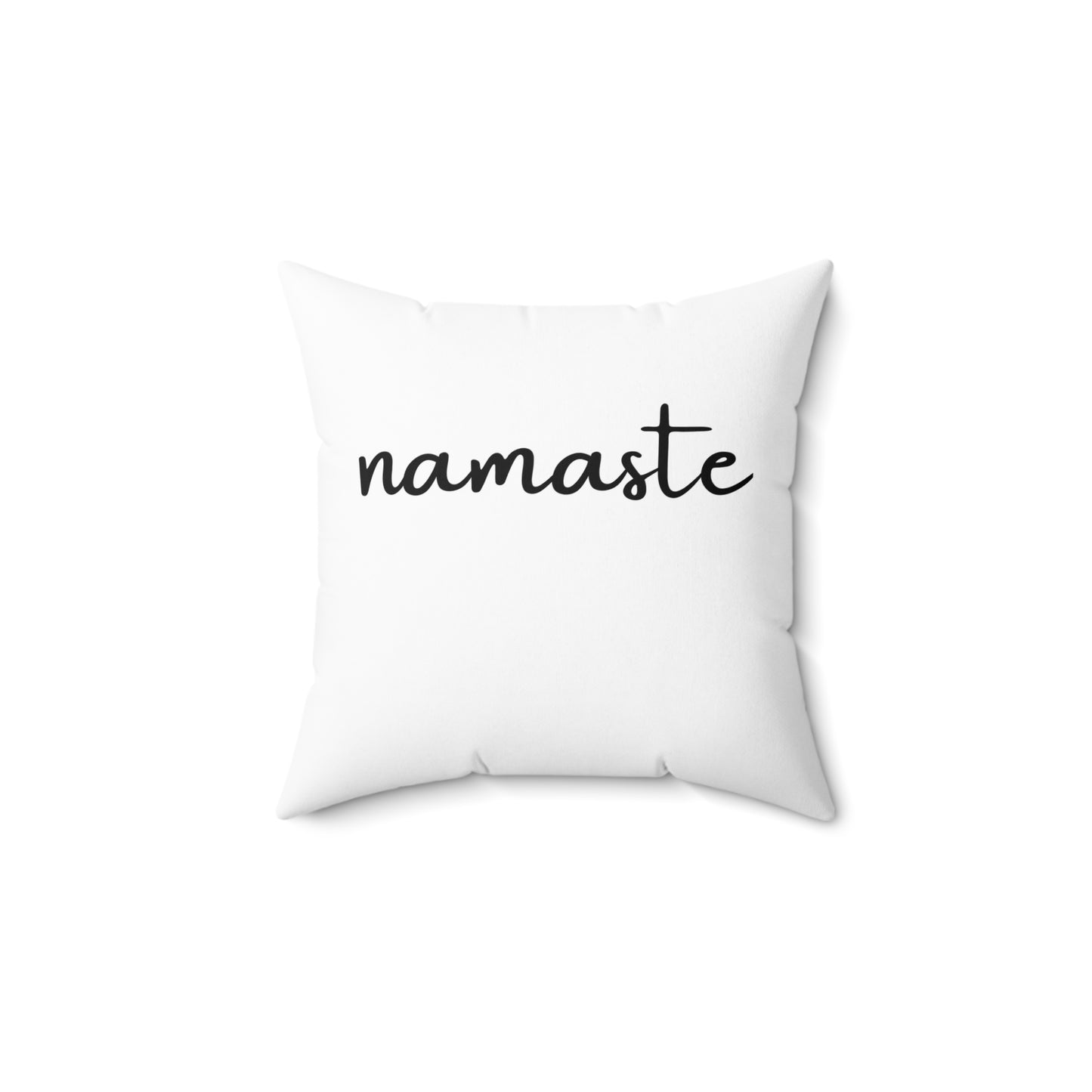 NAMASTE SPRUCH KISSEN • Deko Kissen mit Reißverschluss Quadratisch Weiss