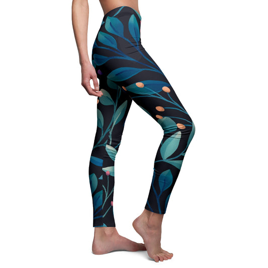 BLUMENMUSTER PFLANZENBLÄTTER DSCHUNGEL Damen Leggings • Beste Leggings für Sport & Alltag