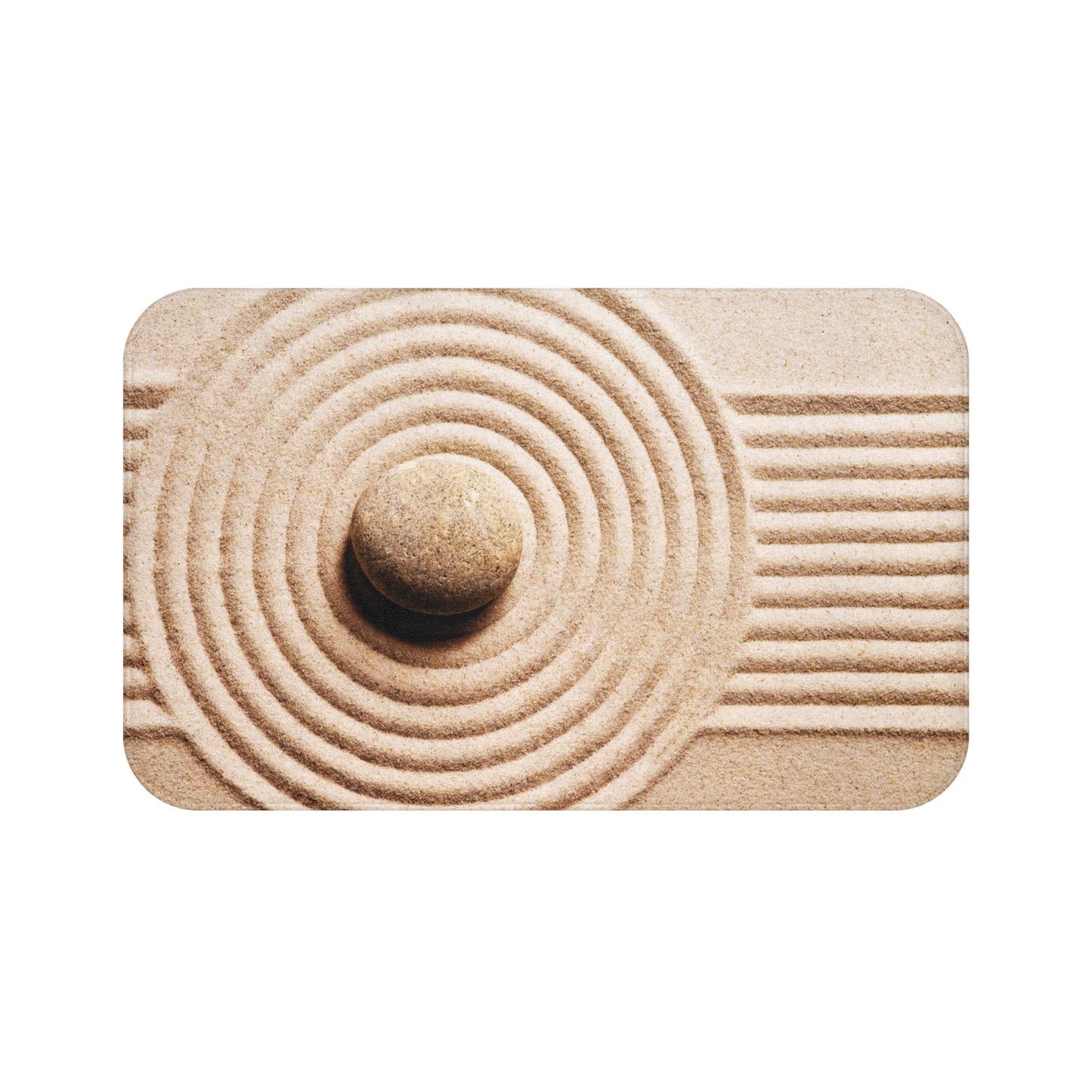 ZEN GARTEN MEDTITATIONSTEPPICH • BEIGER Badvorleger / Fussmatte / Badteppich EXTRA Weich • 43 x 61 cm & 53 x 86 cm