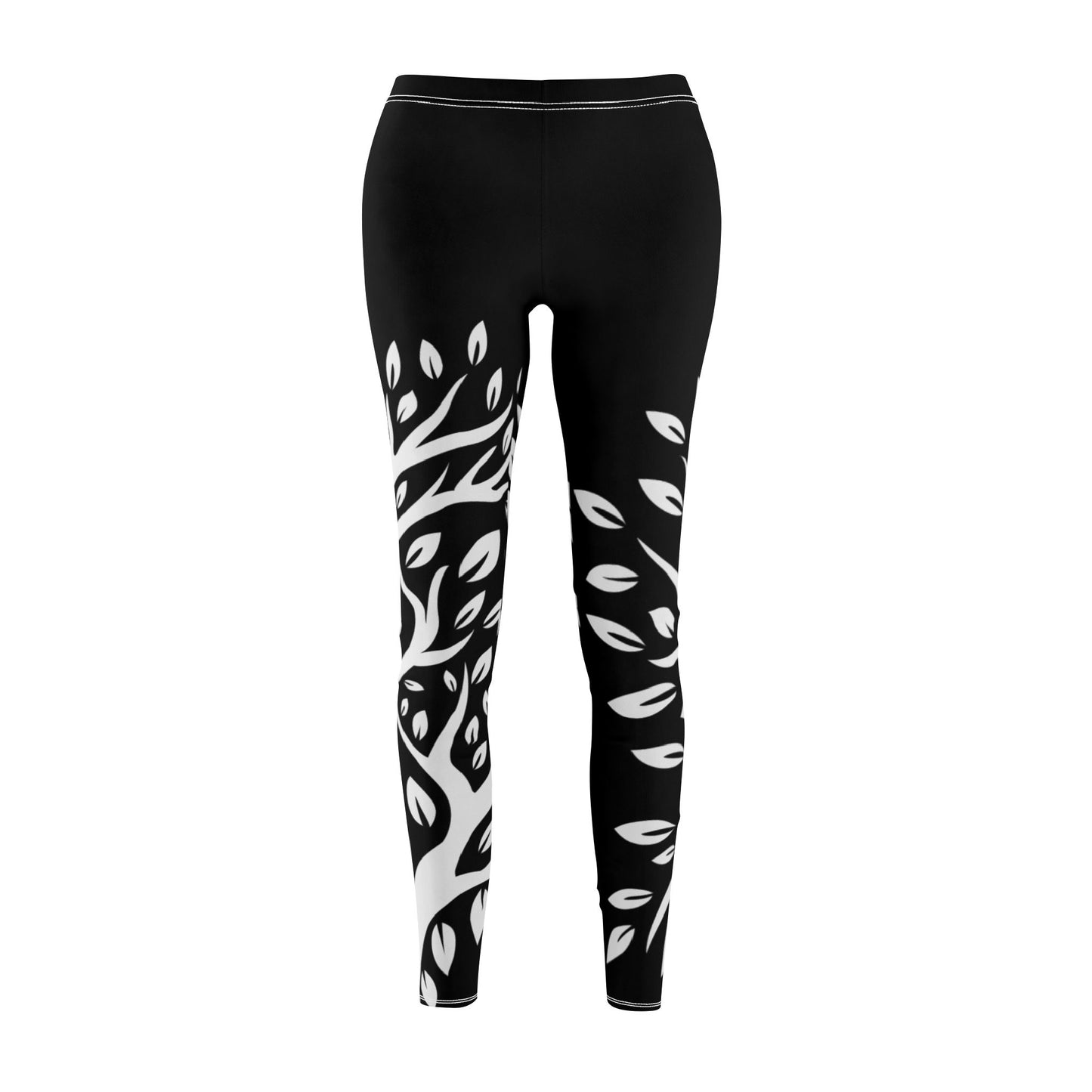 BAUM DES LEBENS • Olivenbaum Pflanzenblätter Naturmotiv • Damen Leggins Schwarz • Beste Leggings für Sport & Freizeit