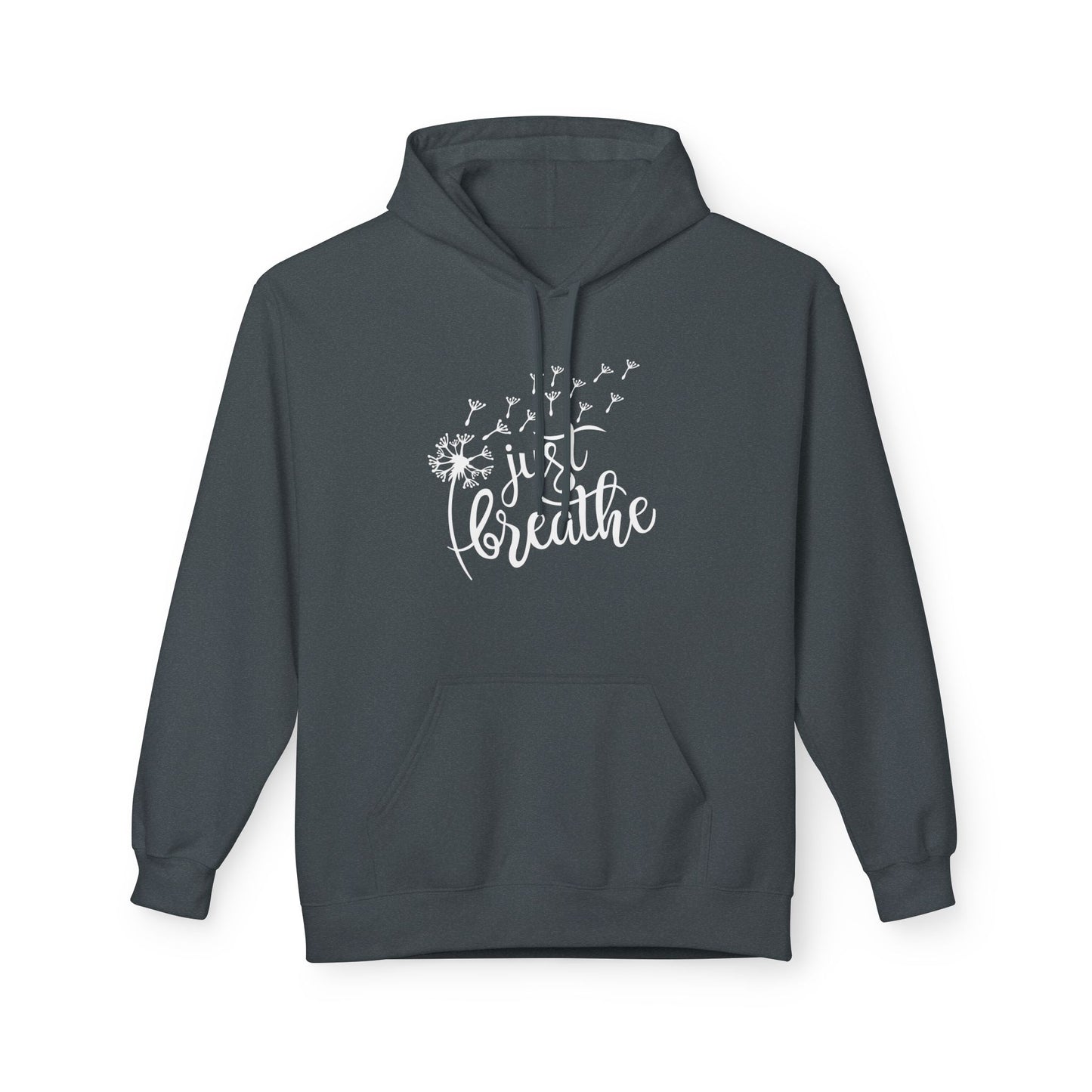 JUST BREATHE • Yoga Spruch Pusteblumenmotiv Fitness Kuschelweicher Hoodie für Damen & Herren • Baumwolle 🌿