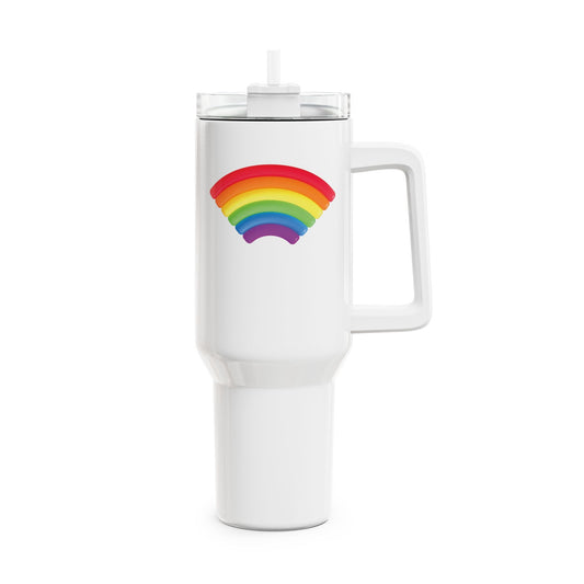 REGENBOGEN LGBTQ • Tumbler mit Henkel & Strohhalm • XXL Reisebecher 1,2L