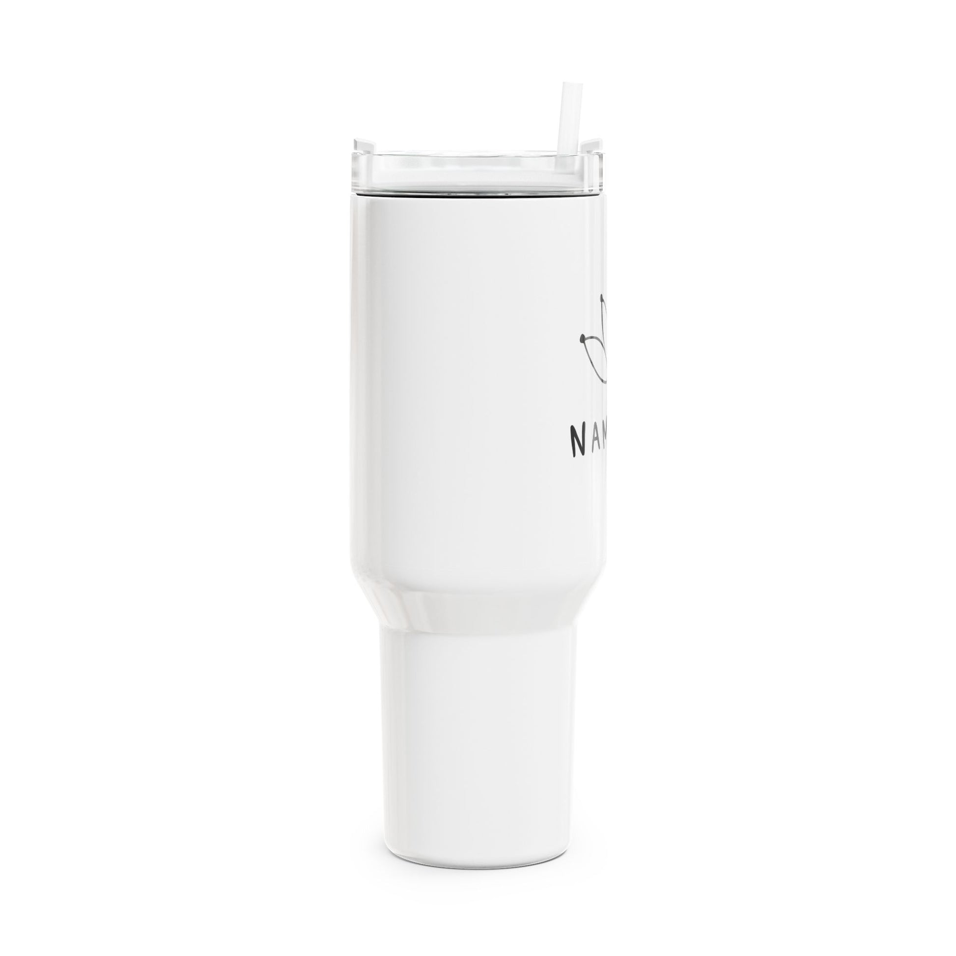 NAMASTE LOTUSBLUME NIEDLICHE ZEICHNUNG • Tumbler mit Henkel & Strohhalm • XXL Reisebecher 1,2L - YOGA SANTA
