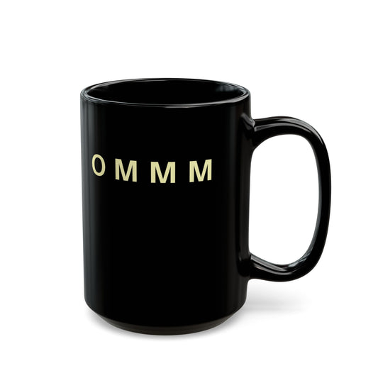 OMMM OHM MEDITATIONS Tasse • Spiritueller YOGA Spruch • 440ml XXL Kaffeebecher Schwarz - YOGA SANTA
