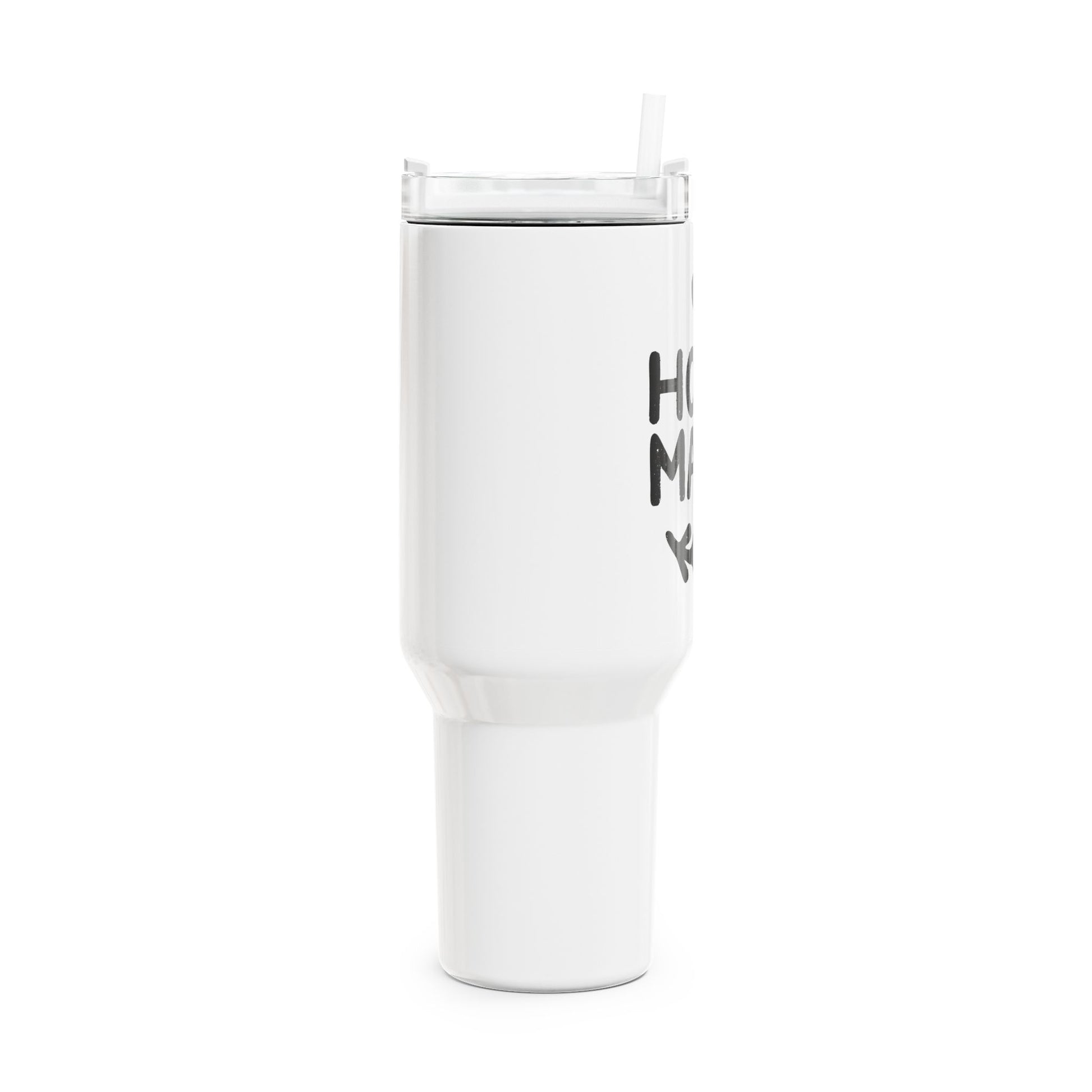 HERZ HOME MADE • Liebesbeweis Geschenk, LOVE Liebesbotschaft • Tumbler mit Henkel & Strohhalm • XXL Reisebecher 1,2L - YOGA SANTA