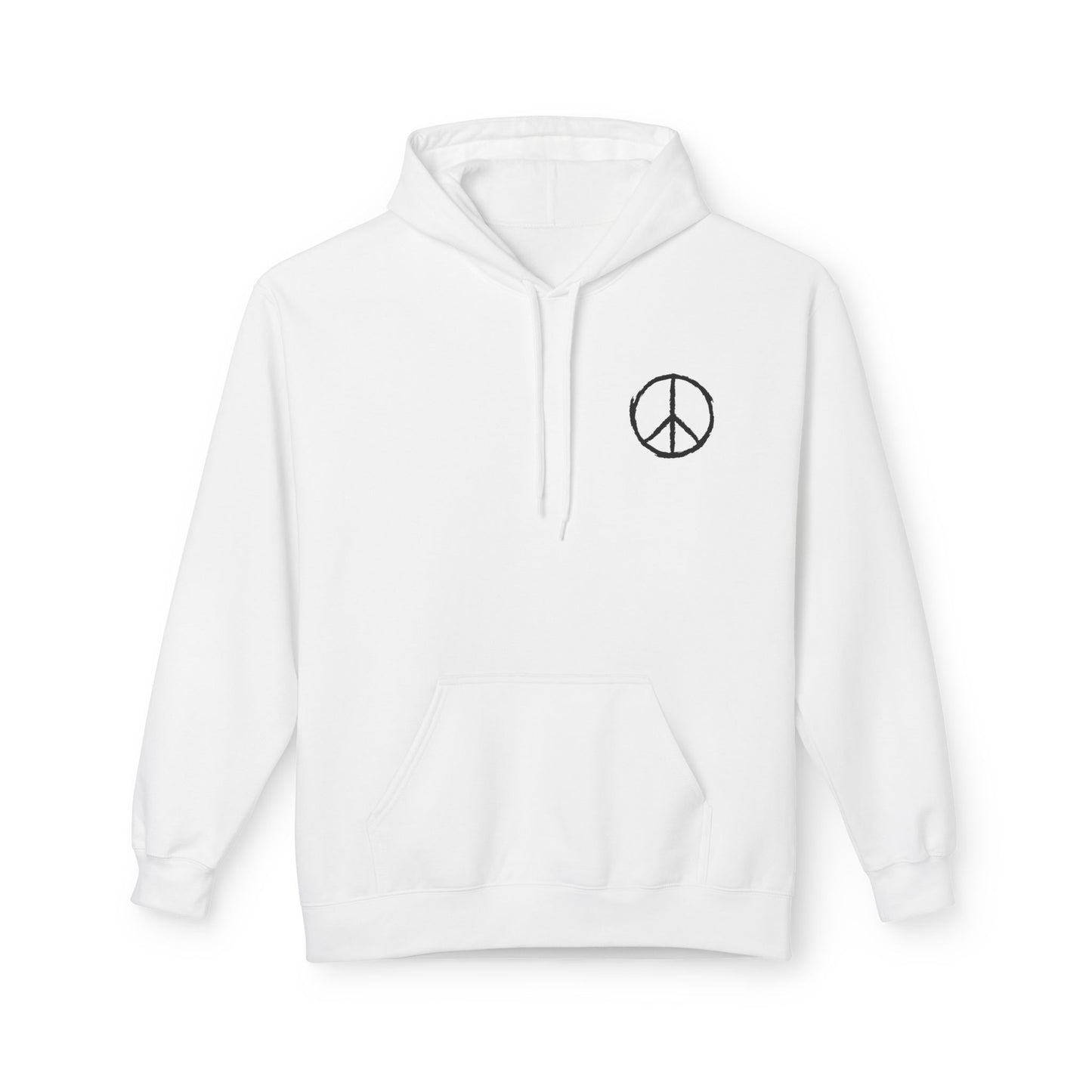 PEACE ZEICHEN HANDGEZEICHNET MINIMALISTISCHES DESIGN • Fleece Hoodie für Damen & Herren • Baumwolle 🌿