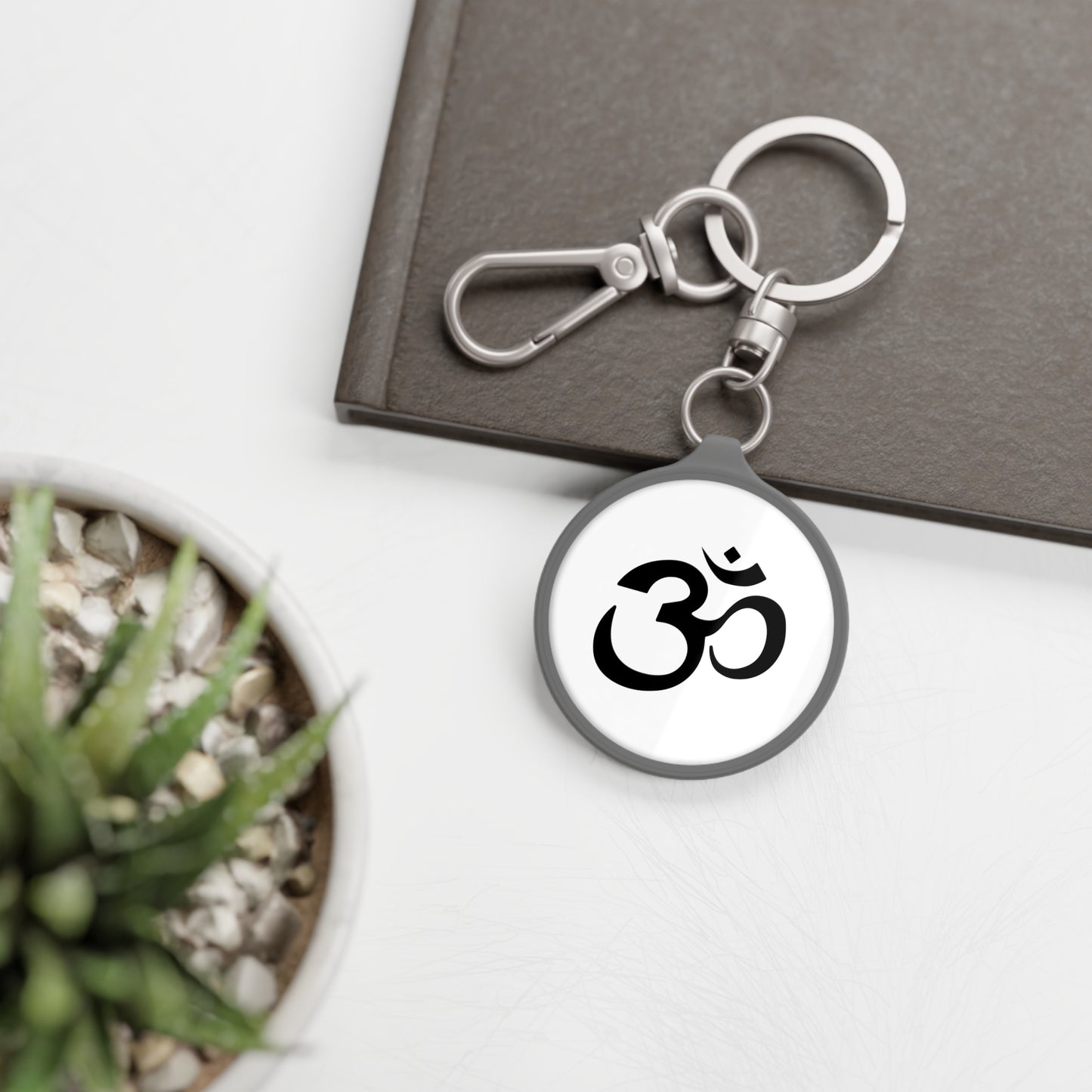 OM SYMBOL OHM • Edler Luxus Schlüsselanhänger mit Karabiner für Frauen & Männer