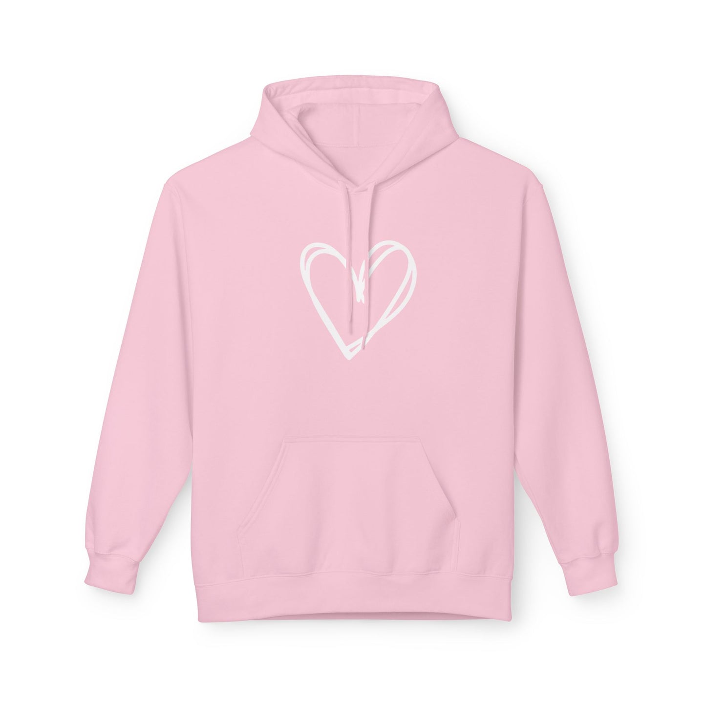 HERZ BILD HERZCHEN ZEICHNUNG NIEDLICH SÜß • Fleece Hoodie Kuschelweich für Damen & Herren • Baumwolle 🌿