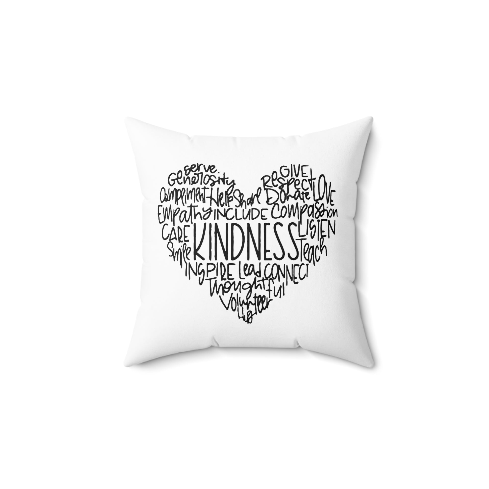KINDNESS • Liebesbeweis Geschenk, LOVE Liebesbotschaft• Deko Kissen mit Reißverschluss Quadratisch Schwarz - YOGA SANTA