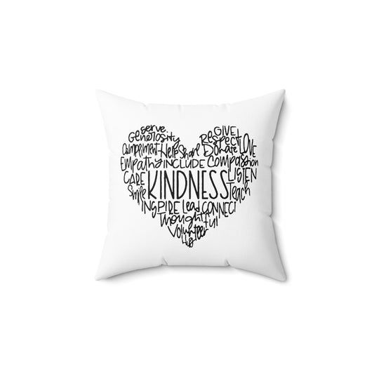 KINDNESS • Liebesbeweis Geschenk, LOVE Liebesbotschaft• Deko Kissen mit Reißverschluss Quadratisch Schwarz - YOGA SANTA