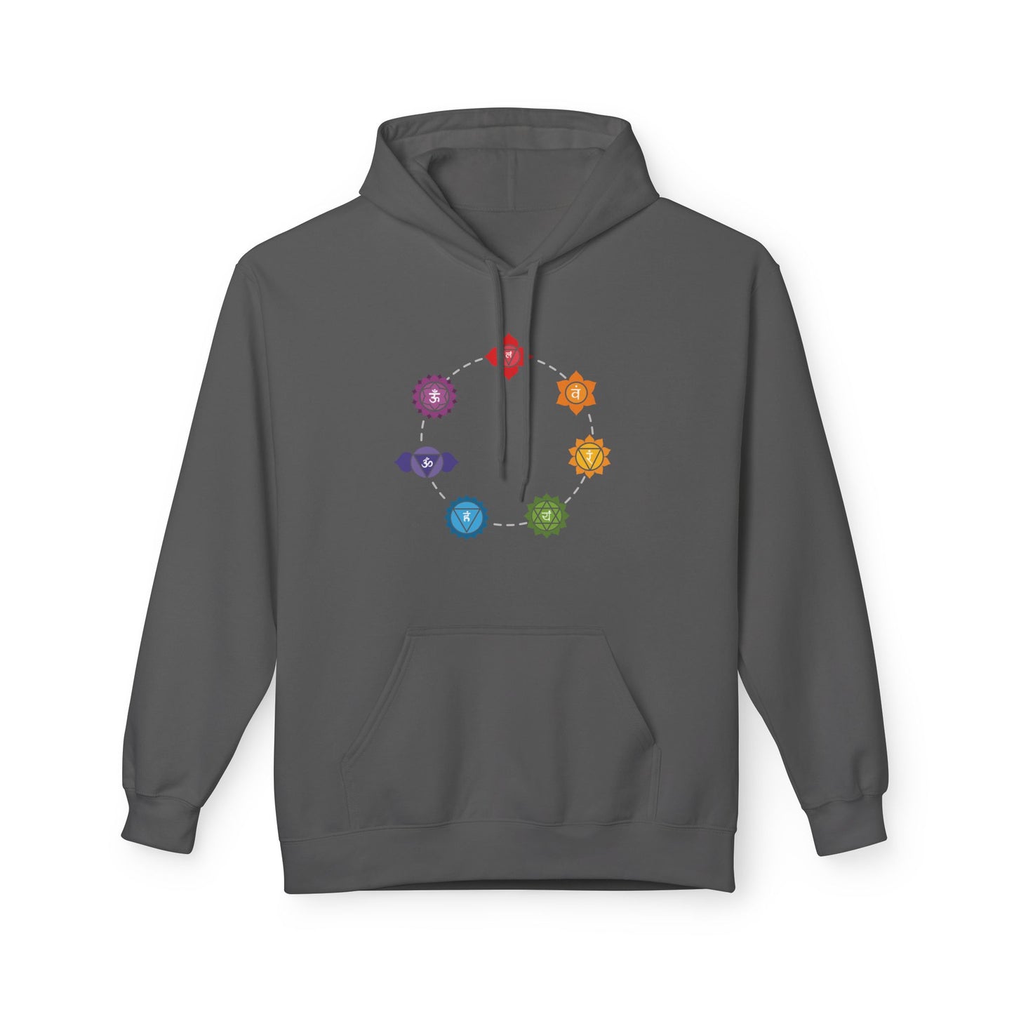 CHAKREN SYMBOLE in FLORALE BLUMEN • Spiritueller Hoodie für Meditation, für Damen & Herren • Baumwolle 🌿