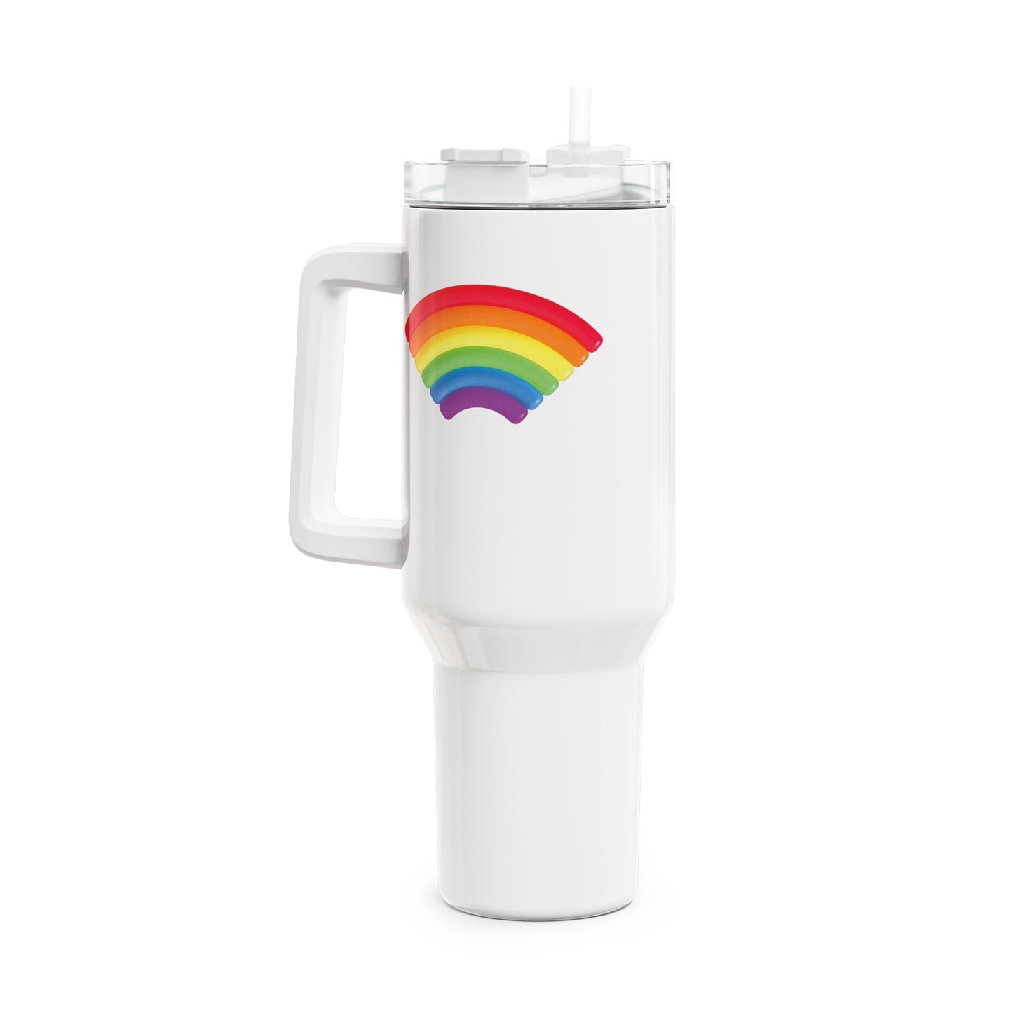 REGENBOGEN LGBTQ • Tumbler mit Henkel & Strohhalm • XXL Reisebecher 1,2L