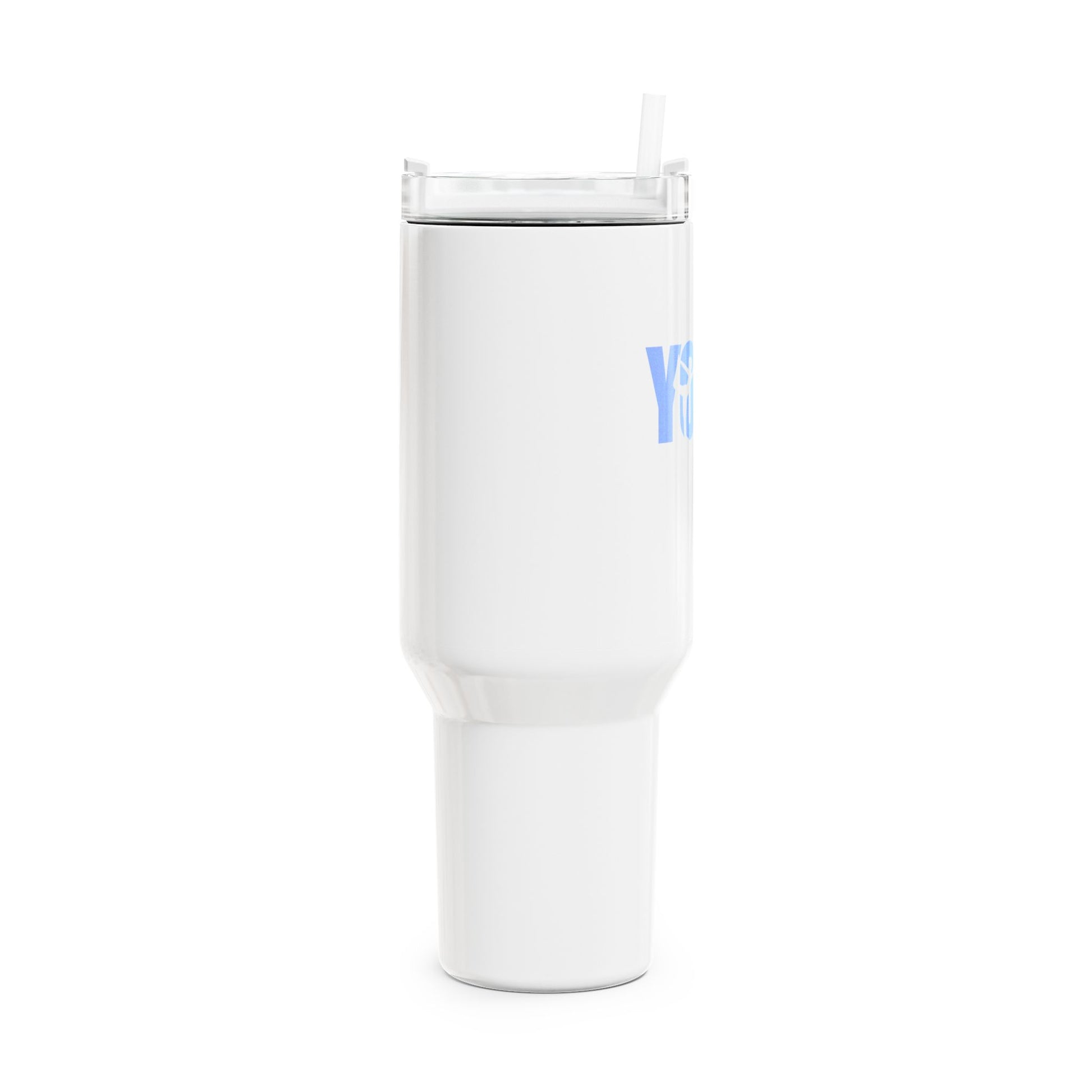 YOGA SCHRFITZUG YOGA POSEN ASANAS HELLBLBLAU • Tumbler mit Henkel & Strohhalm • XXL Reisebecher 1,2L - YOGA SANTA