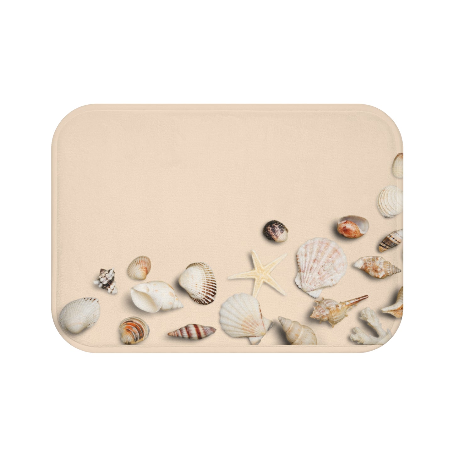 MUSCHELN AM SANDSTRAND • Badvorleger / Fussmatte / Badteppich EXTRA Weich • 43 x 61 cm & 53 x 86 cm