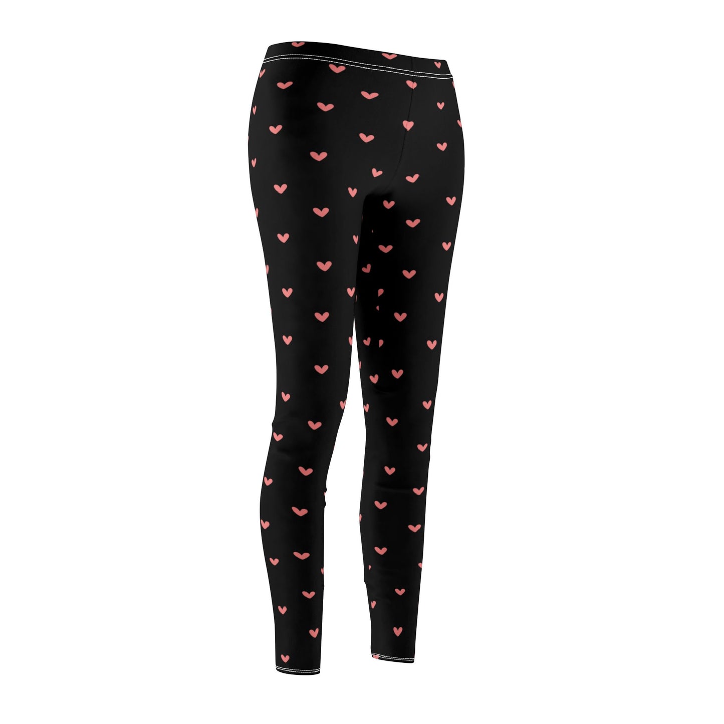 HERZ MUSTER HERZCHEN PRINT AUFDRUCK • Niedliche süße Damen Leggins Schwarz • Beste Leggings für Sport & Freizeit