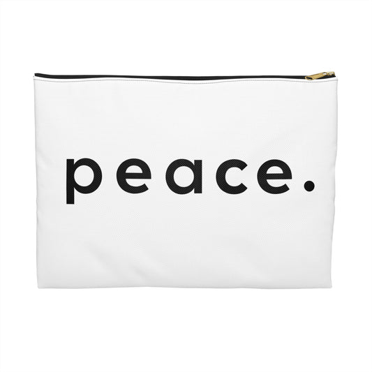 PEACE. - FRIEDENSBOTSCHAFT • Handtaschen Organizer Flach mit Reißverschluss • Groß & Klein