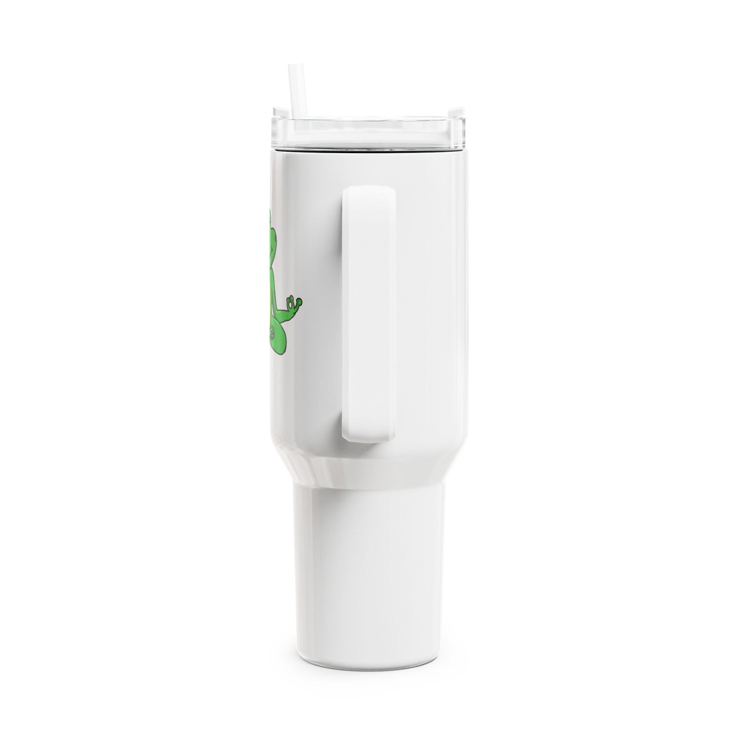 FROSCH YOGA MEDITATION TIERYOGA • Tumbler mit Henkel & Strohhalm • XXL Reisebecher 1,2L - YOGA SANTA