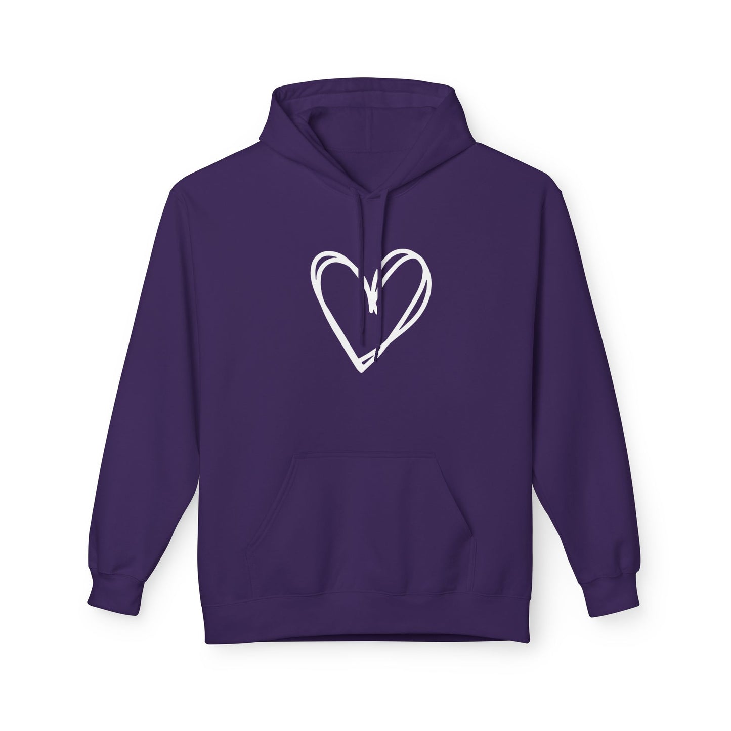 HERZ BILD HERZCHEN ZEICHNUNG NIEDLICH SÜß • Fleece Hoodie Kuschelweich für Damen & Herren • Baumwolle 🌿
