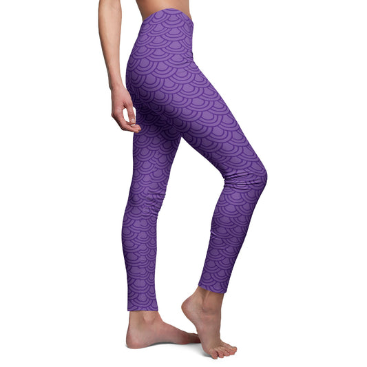 LILA VIOLET MIT PINK ROSA PUNKTEN, PÜNKTCHEN MUSTER • Beste Bunte Damen Leggings für Sport & Alltag
